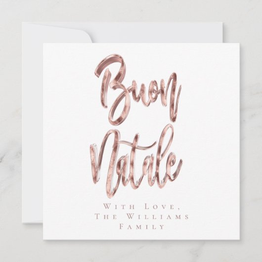 ブオンナターレバラ金ゴールドスクリプトイタリアンクリスマスホール シーズンカード (正面)