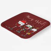 ブオンナターレフェスティバルワイングラスイタリアンクリスマス ペーパープレート (傾斜あり)