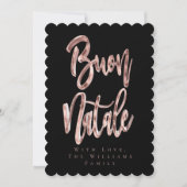 ブオンナターレブラックアンドバラ金ゴールドイタリアンクリスマス シーズンカード (正面)