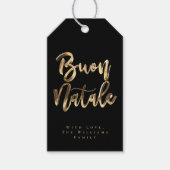 ブオンナターレブラックアンド金ゴールドシックイタリアンクリスマス ギフトタグ (正面)