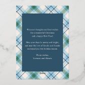 ブオンナターレブルーグリーンプレイドタータンチェック写真 箔シーズンカード (裏面)