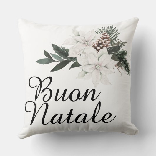 ブオンナターレメリーイタリアンクリスマスフローラ クッション (裏面)
