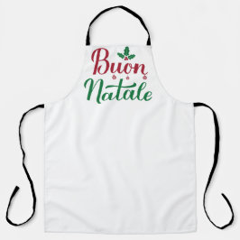 ブオンナターレメリーイタリアンクリスマスホリー エプロン