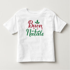ブオンナターレメリーイタリアンクリスマスホリー トドラーTシャツ