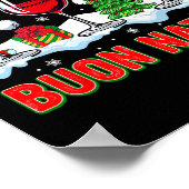 ブオンナターレメリークリスマスイタリアン3サンタwi ポスター (角)