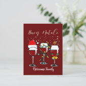 ブオンナターレメリークリスマスワインライト ポストカード (スタンド正面)