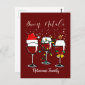 ブオンナターレメリークリスマスワインライト ポストカード (正面/裏面)