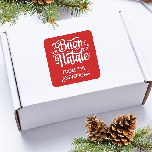 ブオンナターレメリークリスマス スクエアシール