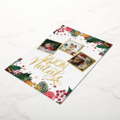 ブオンナターレレッドベリーグリーンホリーフォトコラージュ 箔シーズンカード (回転した状態)