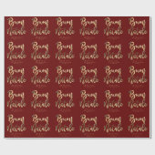 ブオンナターレレッド金ゴールドクリスマススクリプイタリアント ラッピングペーパー (フラット)