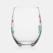 ブオンナターレレッド&グリーンクリスマス ステムなしワイングラス (右)