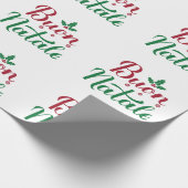 ブオンナターレレッド&グリーンクリスマス ラッピングペーパー (角)