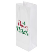 ブオンナターレレッド&グリーンクリスマス ワインギフトバッグ (裏面アングル)