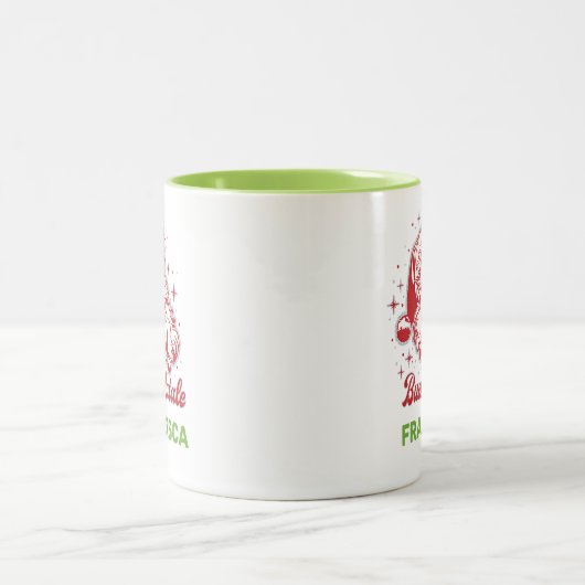 ブオンナターレヴィンテージサンタイタリアンクリスマス ツートーンマグカップ (中央)