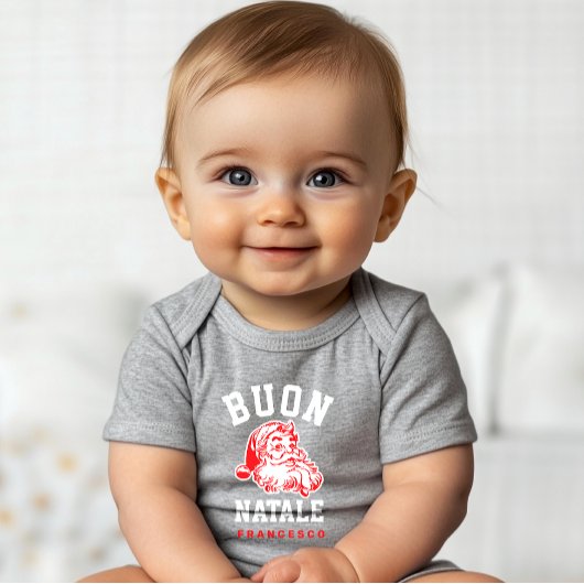 ブオンナターレヴィンテージサンタベビーボディスーツ ベビーボディスーツ