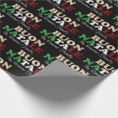 ブオンナターレ家族の名前イタリアンクリスマスon Black ラッピングペーパー (角)