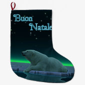 ブオンナターレ – アイスエッジポーラーベア ラージクリスマスストッキング (正面)