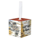 ブオンナターレ – バーチバーク キューブオーナメント (正面アングル)