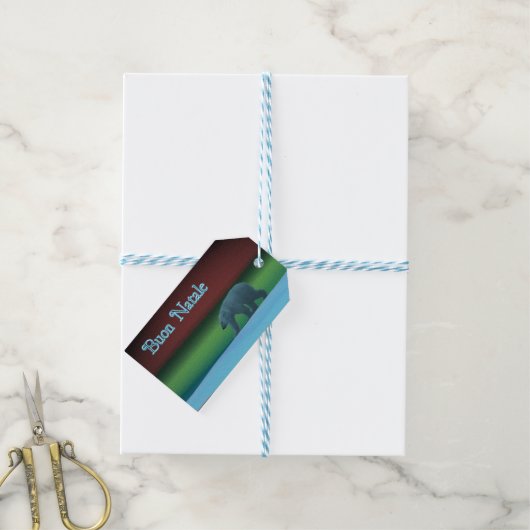 ブオンナターレ – 極灯ポーラーベア ギフトタグ (より糸付き)