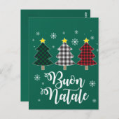 ブオンナテおもしろいールイタリアクリスマスホリデークリイタリアンス ポストカード (正面/裏面)