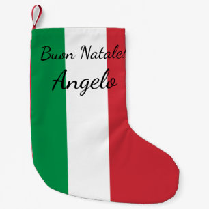 ブオンナテイタリアンル国旗パーソナライズされた名ホリデイ スモールクリスマスストッキング