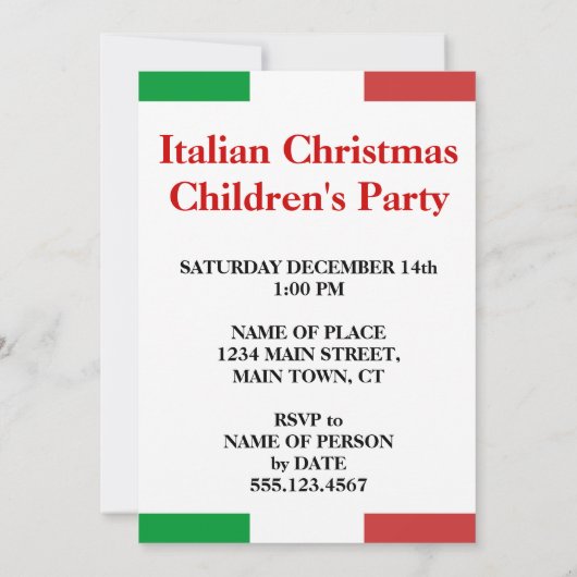 ブオンナテールクリスイタリアンマスサンタパーティー招待状 招待状 (裏面)