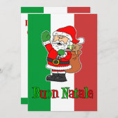 ブオンナテールクリスイタリアンマスサンタパーティー招待状 招待状 (正面/裏面)