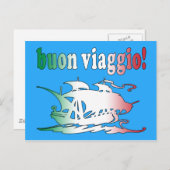 ブオンヴィアッジョグッドトリップインバケーイタリアンショントラベル ポストカード (正面/裏面)