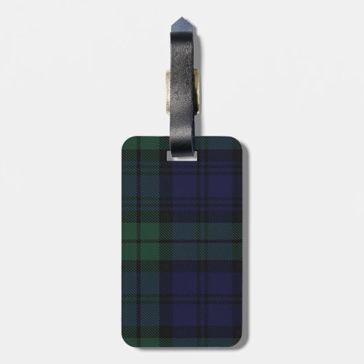 ブカスタムラックウォッチタータンチェックプレイド荷物タグ ラゲッジタグ (裏面縦)