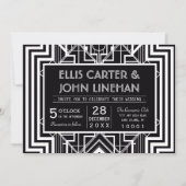 ブカスタムラックジオメトリ結婚式招待状 招待状 (正面)