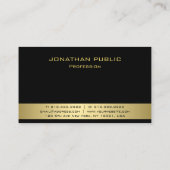 ブカスタムラック金ゴールドモダンモノグラムエレガントテンプレート 名刺 (裏面)