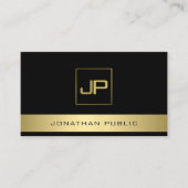 ブカスタムラック金ゴールドモダンモノグラムエレガントテンプレート 名刺 (正面)