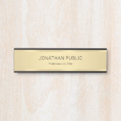 ブカスタムラッフェイクク金ゴールドグラマーモダンテンプレート サインプレート (正面)