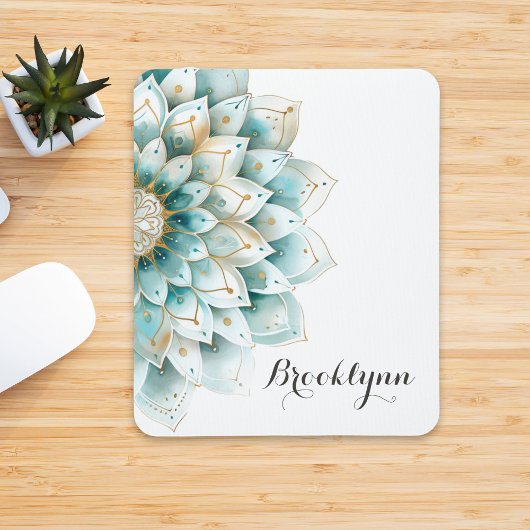 ブカスタムルーティール(緑がかった色)金ゴールドフローラマウスパッド マウスパッド