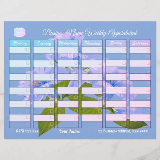 ブカスタムルーフローラビジネス週間アポイントメント レターヘッド (正面)