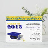 ·ブカスタムルー·金ゴールド卒業招待状 招待状 (スタンド正面)