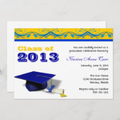 ·ブカスタムルー·金ゴールド卒業招待状 招待状 (正面/裏面)