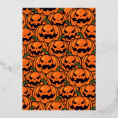 ブカボチャのジャックoランタンハッピーハローウィン写真 箔シーズンカード (裏面)