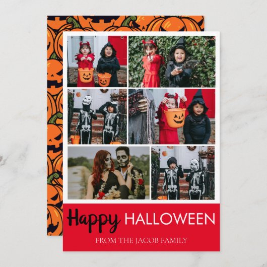 ブカボチャのジャックoランタンハッピーハローウィン6写真 シーズンカード (正面/裏面)