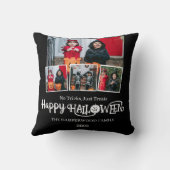 ブカボチャのジャックoランタンハロウィンフォトコラージュ クッション (裏面)