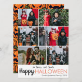 ブカボチャのジャックoランタンハロウィンフォトコラージュ シーズンカード (正面/裏面)