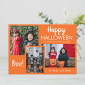 ブカボチャのジャックoランタンハロウィンフォトコラージュ シーズンカード (スタンド正面)