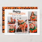 ブカボチャのジャックoランタンハロウィンフォトコラージュ シーズンカード (正面/裏面)