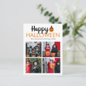 ブカボチャのジャックoランタンハロウィンフォトコラージュ シーズンポストカード (スタンド正面)
