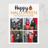 ブカボチャのジャックoランタンハロウィンフォトコラージュ シーズンポストカード (正面)