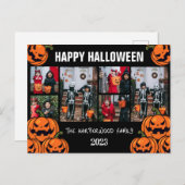 ブカボチャのジャックoランタンハロウィンフォトコラージュ シーズンポストカード (正面/裏面)