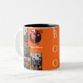 ブカボチャのジャックoランタンハロウィンフォトコラージュ ツートーンマグカップ (正面左)