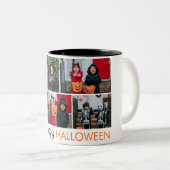 ブカボチャのジャックoランタンハロウィンフォトコラージュ ツートーンマグカップ (正面右)