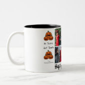 ブカボチャのジャックoランタンハロウィンフォトコラージュ ツートーンマグカップ (左)