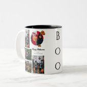 ブカボチャのジャックoランタンハロウィンフォトコラージュ ツートーンマグカップ (正面左)